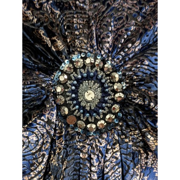 VTG Y2K Dressbarn Babydoll Top Womens Small Floral Velvet Burnout Holiday Gothic - Picture 2 of 11